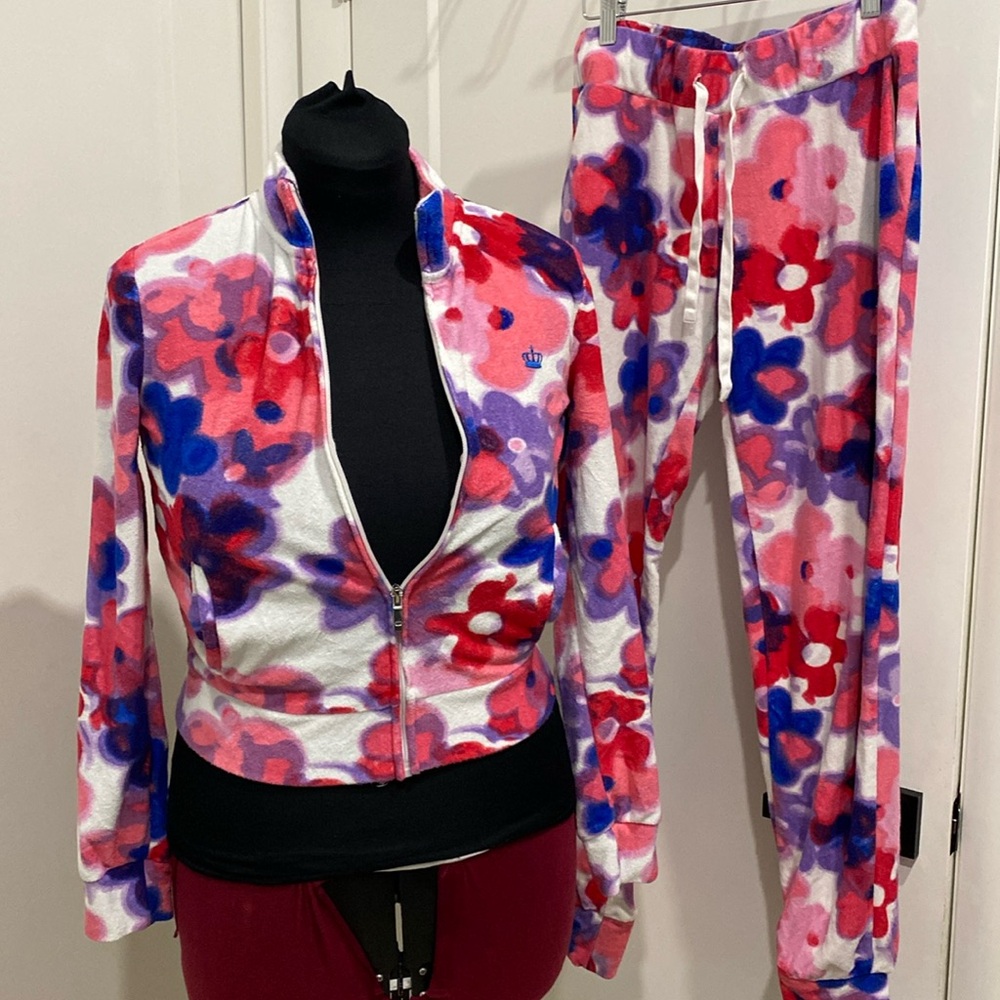 Rare Juicy Couture Terrycloth Jogger / Track Suit with Pockets |Size Small